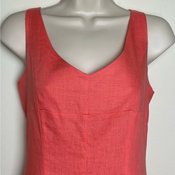 Nikki Valentine 100% Irish Linen Sleeveless A-Line Dress Size 6 Coral - Picture 2 of 13